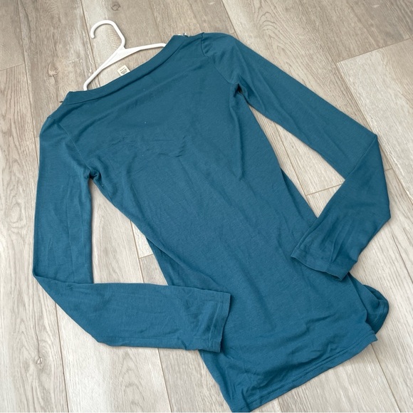 Abercrombie & Fitch Top sequin v neck long sleeve womens Blue (small) vintage - Picture 4 of 6